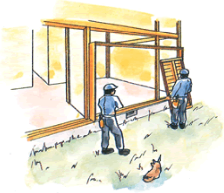 戸袋鏡板を取り付けます